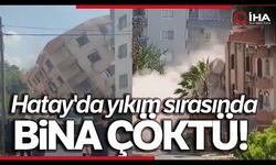 Meraklı vatandaşların bina çöktüğü esnada yaşadıkları panik kamerada