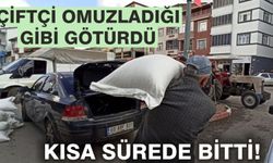 Çiftçi omuzladığı gibi götürdü, kısa sürede bitti!