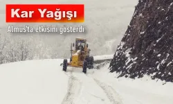 Tokat'taki kar yağışı, Almus'ta etkisini gösterdi