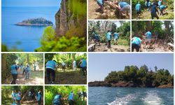 Denetimli serbestlik yükümlüleri Giresun Adası'nı temizledi