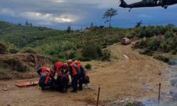 Kaza yapan Motokrosçu Askeri Helikopterle Kurtarıldı