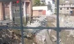 Adliye Girişinde Korkutan Çökme! Yeni Bina Kazısı Zemini Bozdu