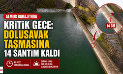 Almus Barajı’nda Kritik Gece: Dolusavak Taşmasına 14 Santim Kaldı