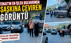 Tokat’ta tadilat çalışması tartışma yarattı: Yayalar trafikte tehlike yaşadı