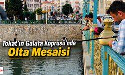 Tokat'ın Galata Köprüsü'nde Olta Mesaisi