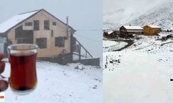 Eylül'de kış geldi, 3 bin 100 metre yükseklikte bulunan yayla beyaza büründü