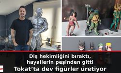 Diş hekimliğini bıraktı, hayallerin peşinden gitti: Tokat’ta dev figürler üretiyor