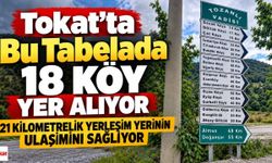 Tokat’ta Bu Tabelada 18 Köy Yer Alıyor 21 Kilometrelik Yerleşim Yerinin Ulaşımını Sağlıyor