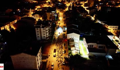 Tokat'ta gece başlayan yayla göçü dronla görüntülendi