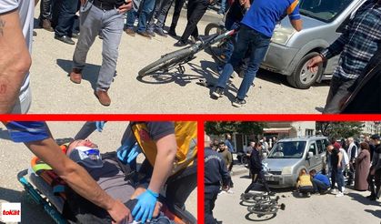 Erbaa’da Bisikletli Vatandaş Hareket Halindeki Araca Çarptı