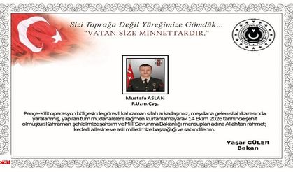 Pençe-Kilit Bölgesinde Silah Kazası: 1 Askerimiz Şehit