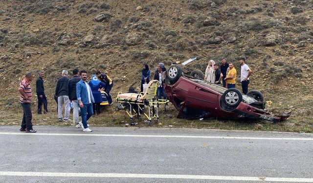 Gümüşhane'de takla atan otomobildeki 6 kişi yaralandı