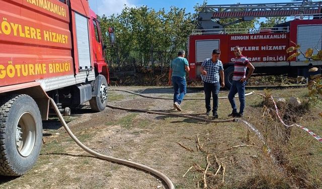 Mengen'de ahşap evde çıkan yangın söndürüldü