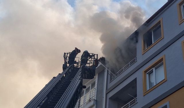 Samsun'da çıkan yangın sonucu evde hasar oluştu