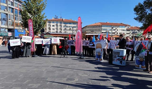 İsrail'in Filistin ve Lübnan'a yönelik saldırıları Sivas'ta protesto edildi