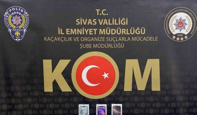 Sivas’ta 1 milyon TL değerinde kaçak telefon ele geçirildi