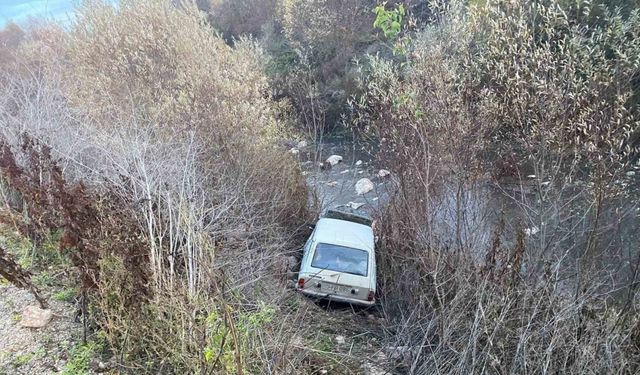 Amasya’da otomobil çayın kıyısına uçtu