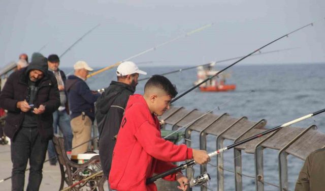 Ordu’da amatör balıkçılar rıhtıma akın etti