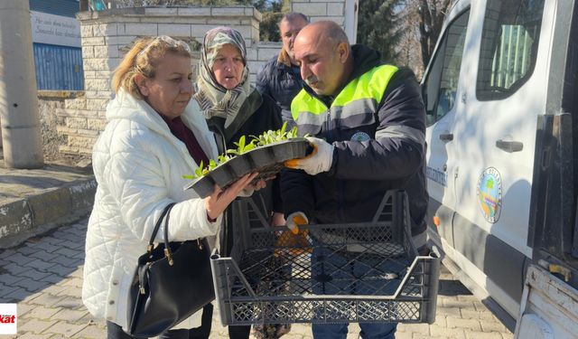 Kandilde Mezarlık Ziyaret Edenlere Çiçek Dağıtıldı