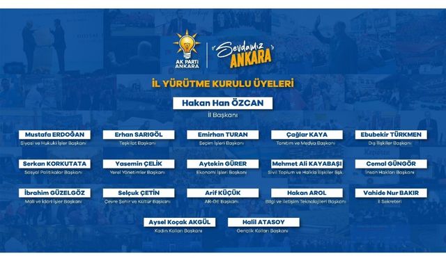 AK Parti Ankara İl Yürütme Kurulu listesi açıklandı