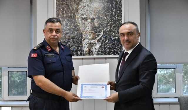 Tokat’a Atanan Jandarma Albay Ahmet Çetin’e Tekirdağ’da Veda Töreni
