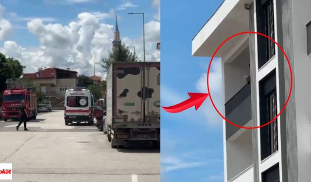 Erbaa’da Yürekleri Ağza Getiren Dakikalar: 3. Kattan Son Anda Kurtarıldı!
