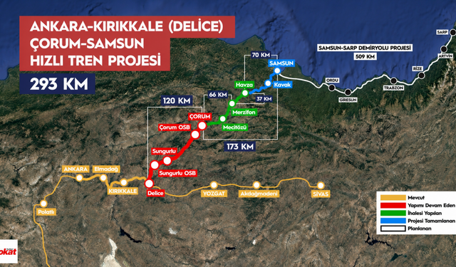Tokat'tan Sonra Sıra Samsun'a Geliyor: YHT İle Mesafe 2 Buçuk Saate Düşecek