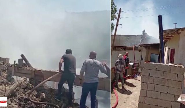 Mutfak tüpü patladı, çıkan yangında bir kişi dumandan etkilendi