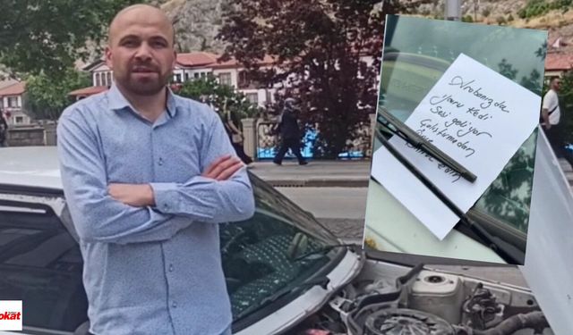 Otomobilin camına bırakılan not yavru kediyi kurtardı