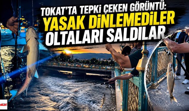 Tokat'ta tepki çeken görüntü: Yasak dinlemediler oltaları saldılar