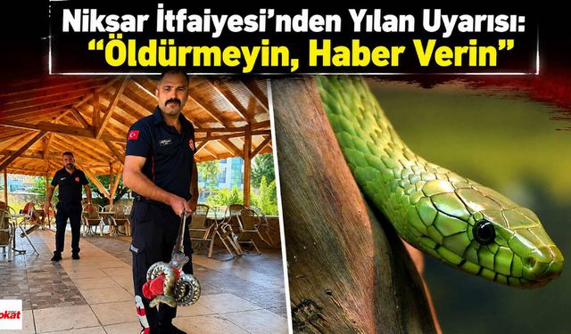 Niksar İtfaiyesi'nden Yılan Uyarısı: "Öldürmeyin, Haber Verin"