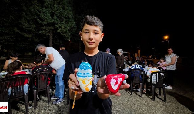 Turhal'da Minik Eller Taşları Sanat Eserine Dönüştürdü