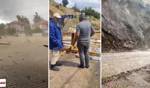 Tokat'ta Fırtına ve Dolu Kabusu! Çatılar Uçtu, Dolu Etkili Oldu