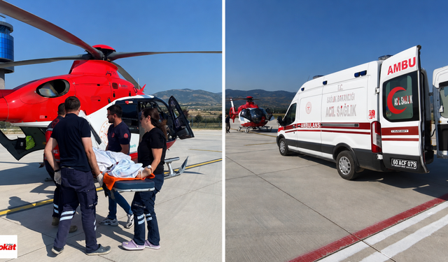 Tokat'ta Kafa Travması Geçiren Çocuk Helikopter Ambulansla Ankara'ya Sevk Edildi