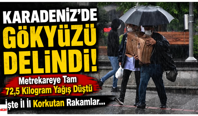 Karadeniz'de Gökyüzü Delindi! Metrekareye Tam 72,5 Kilogram Yağış Düştü: İşte İl İl Korkutan Rakamlar