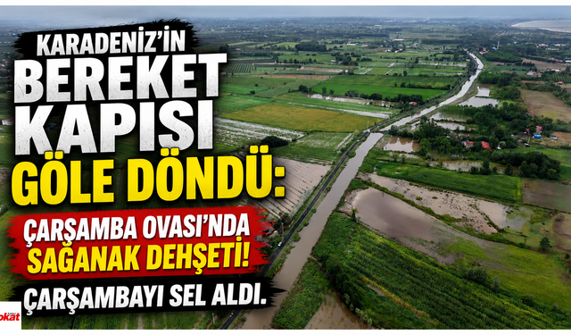 Karadeniz’in Bereket Kapısı Göle Döndü: Çarşamba Ovası’nda Sağanak Dehşeti! Çarşambayı sel aldı