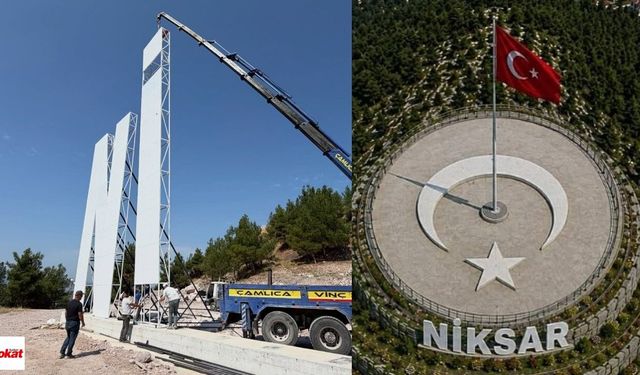 Niksar Seyir Terası’nda dev harfler yükselmeye başladı