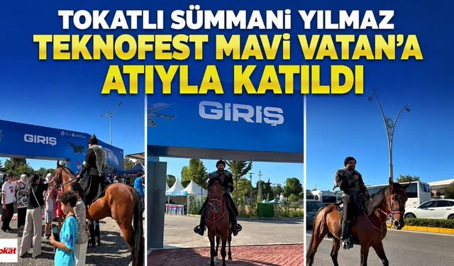 Gölcük’te sıra dışı görüntü: Tokatlı Yılmaz TEKNOFEST’e atıyla katıldı