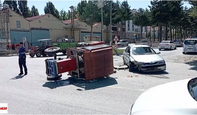 Tokat Yeşilyurt'ta Kaza: Traktör ile Otomobil Çaprıştı
