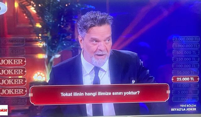 3 milyon TL’lik yarışmada Tokat sorusu dikkat çekti
