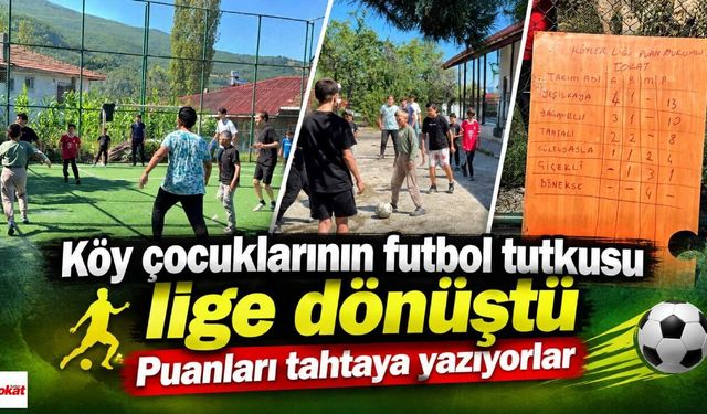 Köy çocuklarının futbol tutkusu lige dönüştü: Puanları tahtaya yazıyorlar