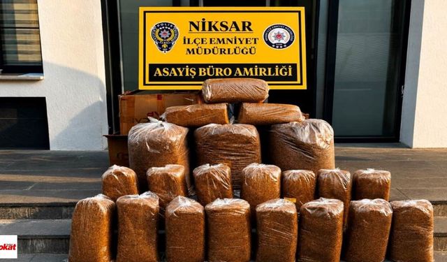 Niksar’da üç adrese operasyon: 166 kilo tütün ele geçirildi