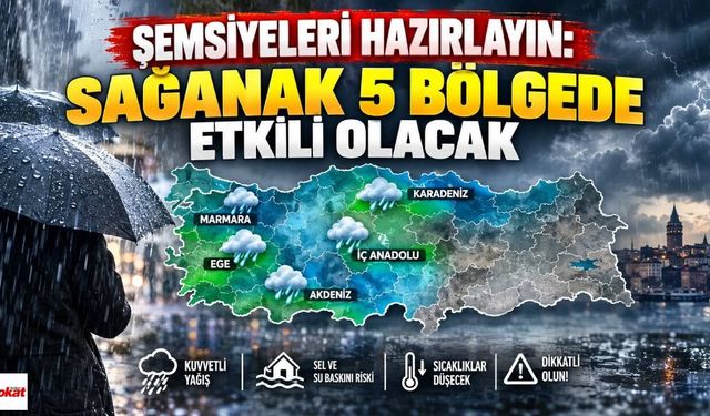 Şemsiyeleri hazırlayın: Sağanak 5 bölgede etkili olacak
