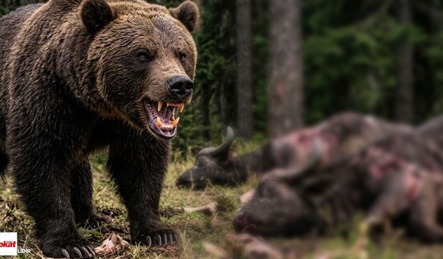 Tokat'ta ayı paniği: 10 manda telef oldu, 3’ü kayıp
