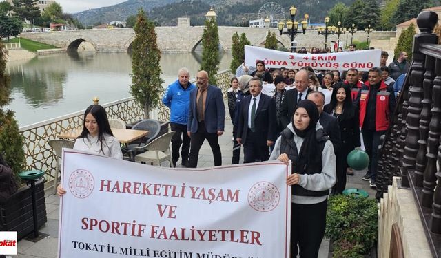 Tokat’ta eğitim camiası sağlıklı yaşam için yürüdü