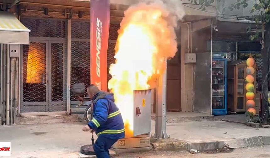 Tokat'ta kapağını açtığı anda alev aldı, o anlar kameraya yansıdı