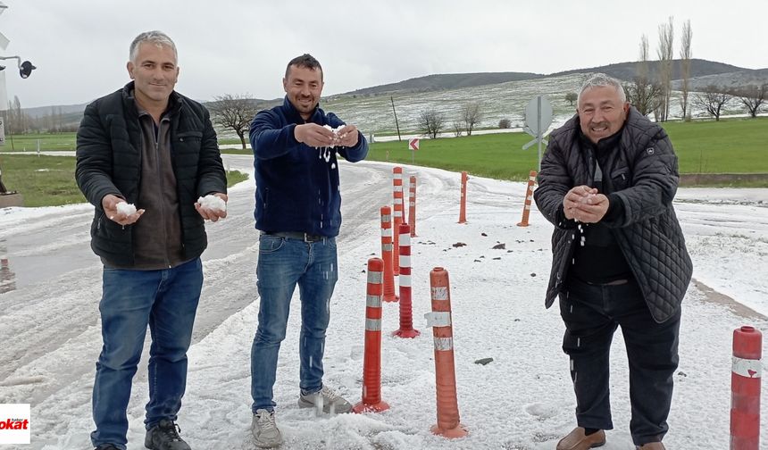 Tokat'ın O İlçesi Bir Anda Beyaza Büründü