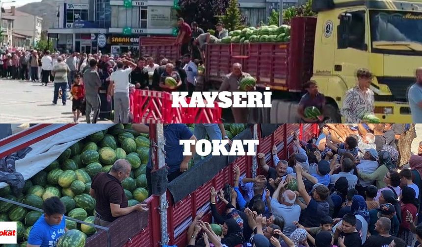 Tokat & Kayseri'den Ücretsiz Karpuz Dağıtımı Görüntüleri