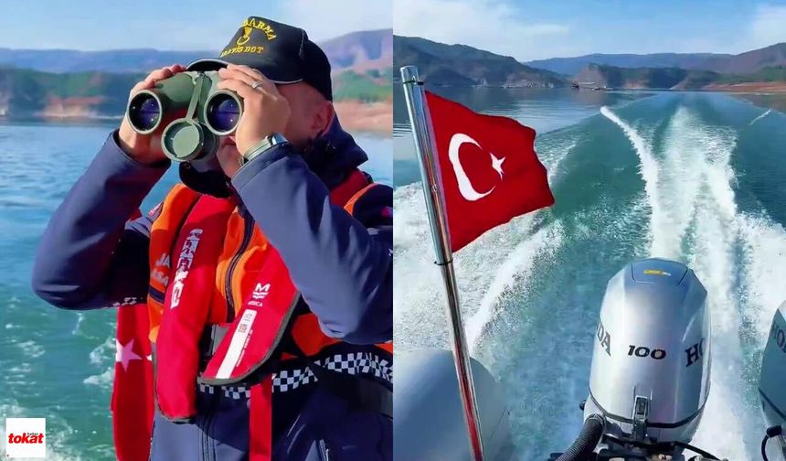 Almus Baraj Gölü’nde Jandarma Bot Timinden Huzur Devriyesi