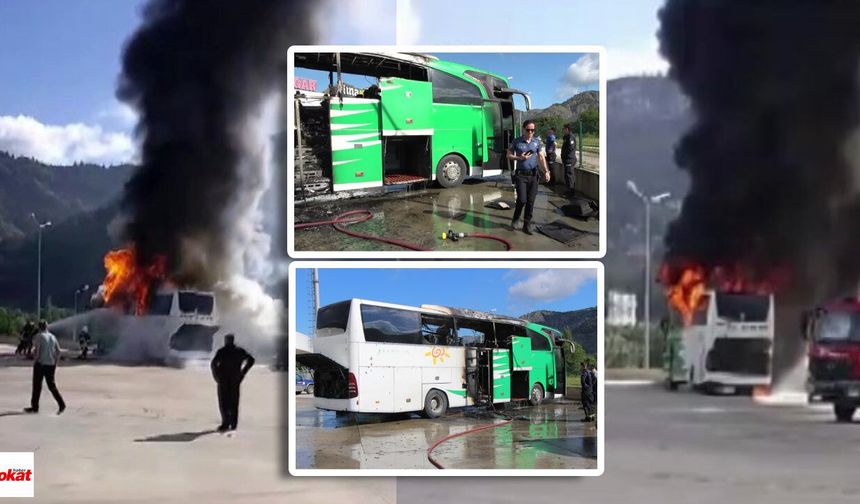 Tokat'ın Otobüsü Amasya Terminalinde Yandı!